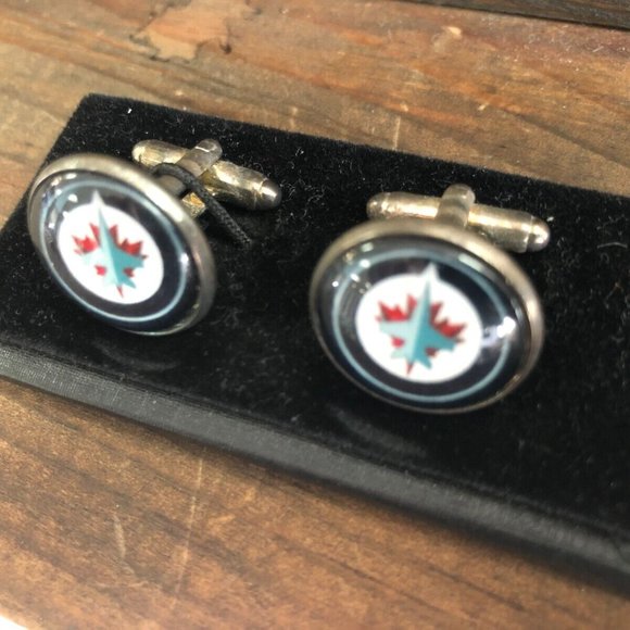 CUFFLINKS for formal shirt WINIPEG JETS  NHL HOCKEY Cuff Links Prom Groom Gift - Picture 4 of 8